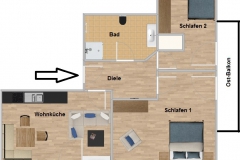 Ferienwohnung Eibsee - Grundriss